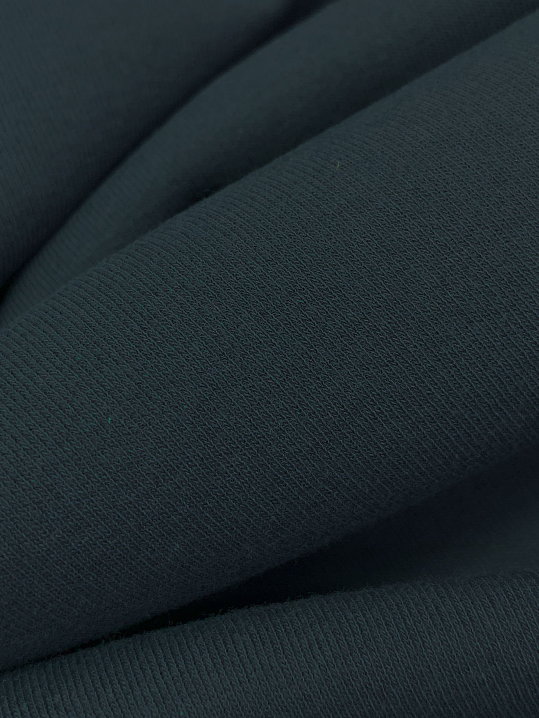 Dark Cadet Blue 100% Cotton Fine Rib Knit - Imported From Japan By NY Designer - 62W