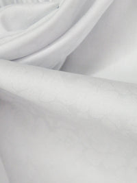 White 100% Cotton Floral Weave Jacquard Shirting 48W