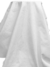 White 100% Cotton Floral Weave Jacquard Shirting 48W