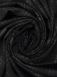 Black/Dark Charcoal Polyester/Lycra Plaid Foil Print Ponte Knit 58W