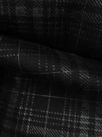 Black/Dark Charcoal Polyester/Lycra Plaid Foil Print Ponte Knit 58W