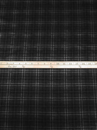 Black/Dark Charcoal Polyester/Lycra Plaid Foil Print Ponte Knit 58W