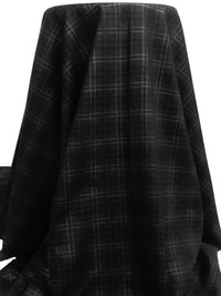 Black/Dark Charcoal Polyester/Lycra Plaid Foil Print Ponte Knit 58W