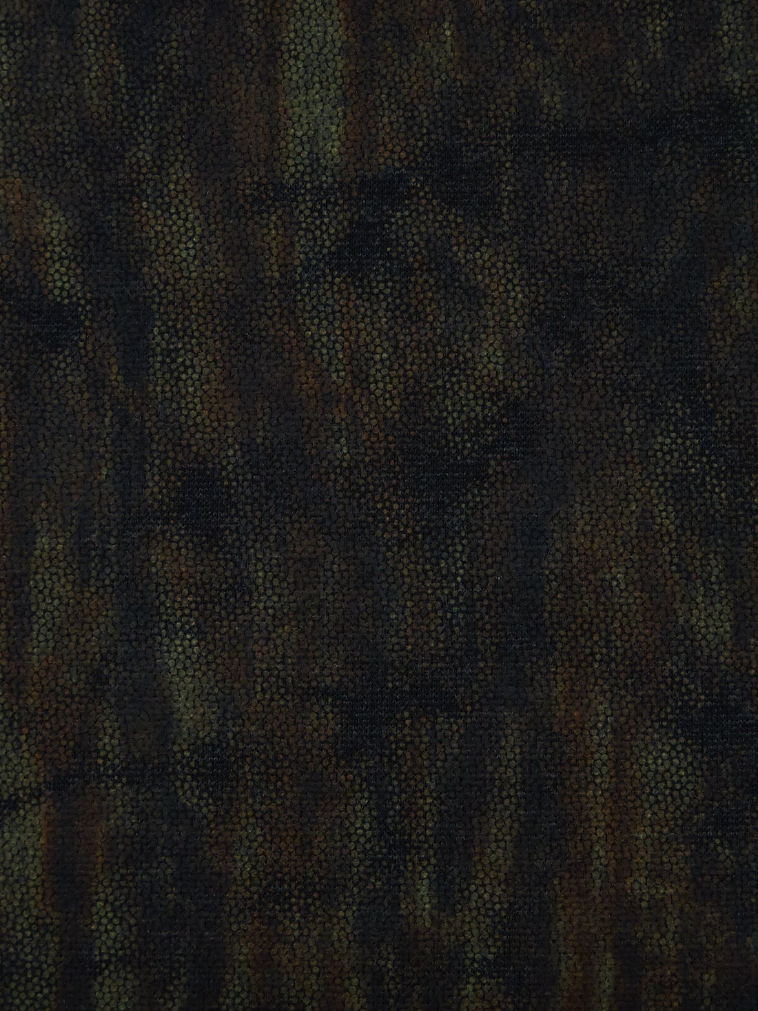 Black/Dark Olive/Chocolate Polyester/Lycra Abstract Matte Foil Print Ponte Knit 58W