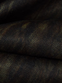 Black/Dark Olive/Chocolate Polyester/Lycra Abstract Matte Foil Print Ponte Knit 58W