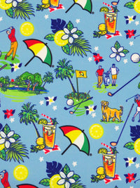 Light Blue/Lemon/Vine Green/Multi Nylon/Lycra Summer Golf Print Swim/Activewear Knit 59W