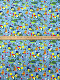 Light Blue/Lemon/Vine Green/Multi Nylon/Lycra Summer Golf Print Swim/Activewear Knit 59W