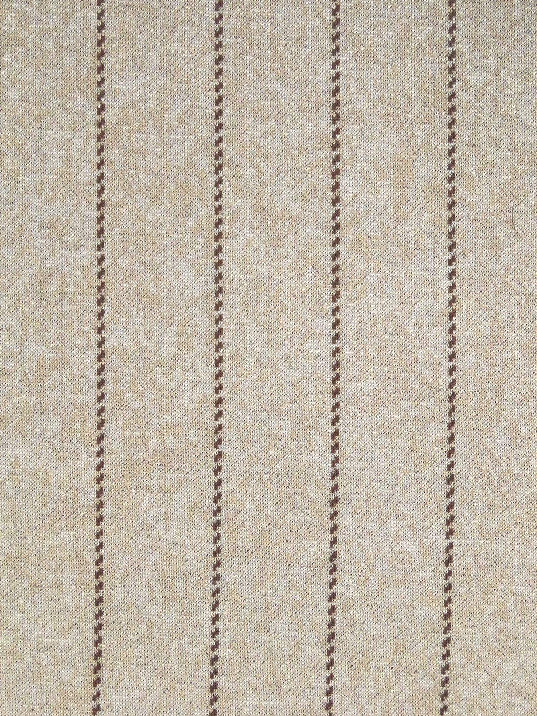 White/Oatmeal/Dirt Brown Rayon/Polyester/Lycra Vertical Stripe Weave Double Knit - NY Designer - 57W