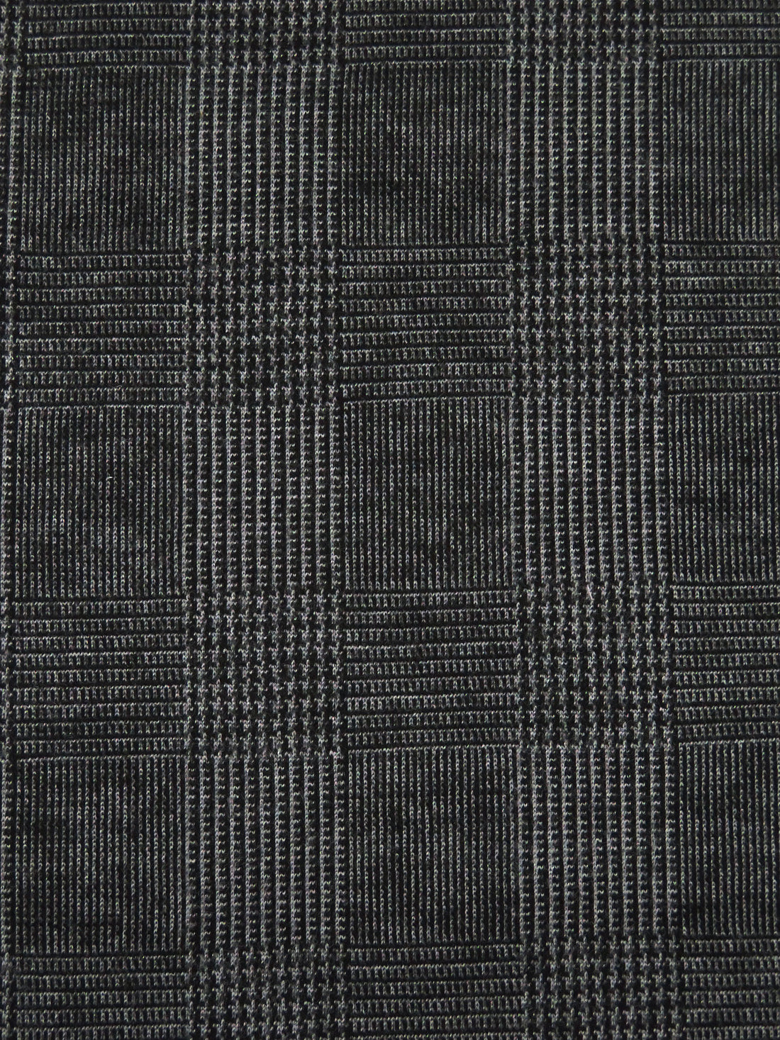 Black/Gray Rayon/Polyester/Lycra Glen Plaid Weave Double Knit - NY Designer - 60W