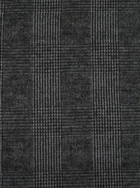 Black/Gray Rayon/Polyester/Lycra Glen Plaid Weave Double Knit - NY Designer - 60W
