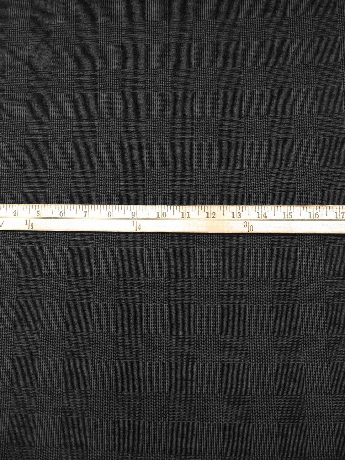 Black/Gray Rayon/Polyester/Lycra Glen Plaid Weave Double Knit - NY Designer - 60W