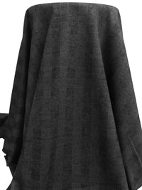 Black/Gray Rayon/Polyester/Lycra Glen Plaid Weave Double Knit - NY Designer - 60W