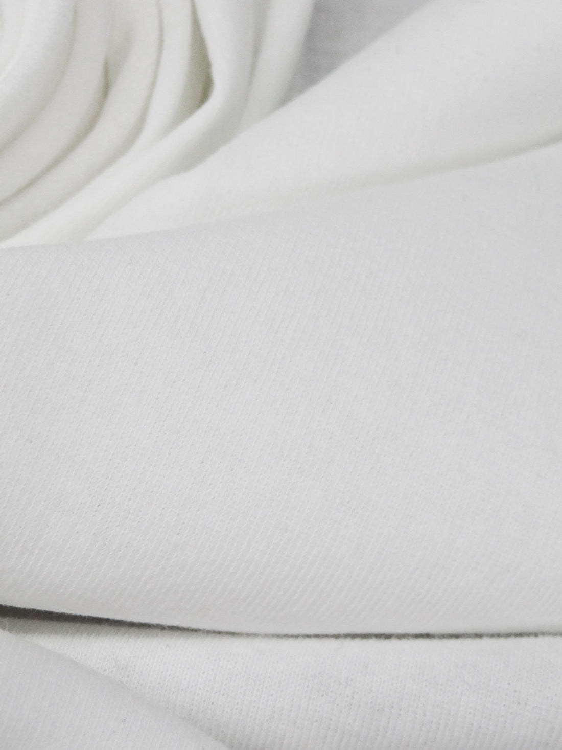 White 100% Cotton Fine Rib Knit - Imported From Japan By NY Designer - 66W