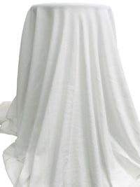 White 100% Cotton Fine Rib Knit - Imported From Japan By NY Designer - 66W