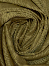 Dark Olive Green/Willow Tea Polyester/Lycra Vertical Stripe Scales Weave Stretch Jacquard 45W
