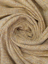 Beige/Brown Sugar/Goldenrod/Multi 100% Silk Novelty Weave Tweed Suiting - NY Designer - 57W
