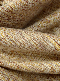 Beige/Brown Sugar/Goldenrod/Multi 100% Silk Novelty Weave Tweed Suiting - NY Designer - 57W