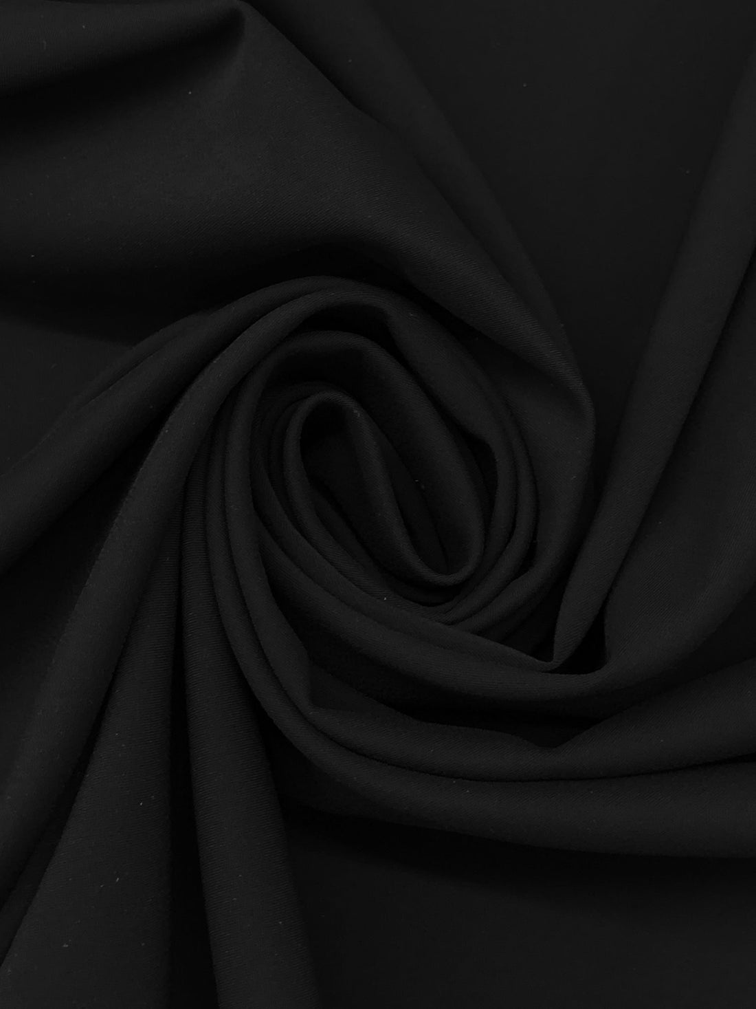 Onyx Black Polyester/Rayon/Lycra Stretch Twill Suiting - Imported From Italy By NY Designer - 43W