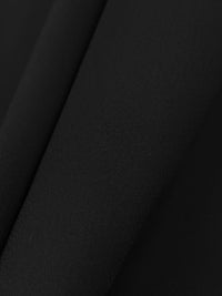 Onyx Black Polyester/Rayon/Lycra Stretch Twill Suiting - Imported From Italy By NY Designer - 43W