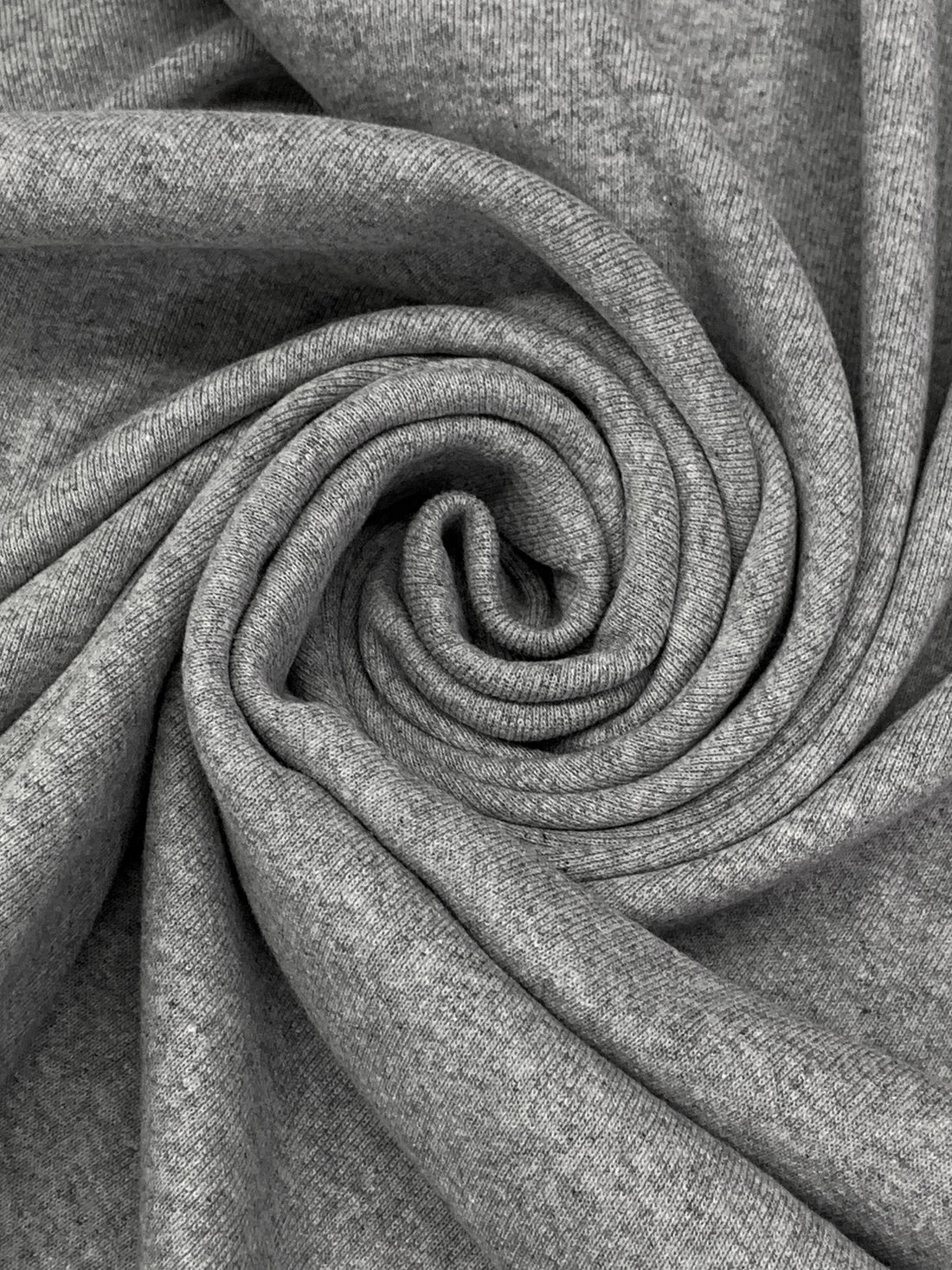 Light Heathered Gray Cotton/Polyester Tubular 1x1 Rib Knit 30W