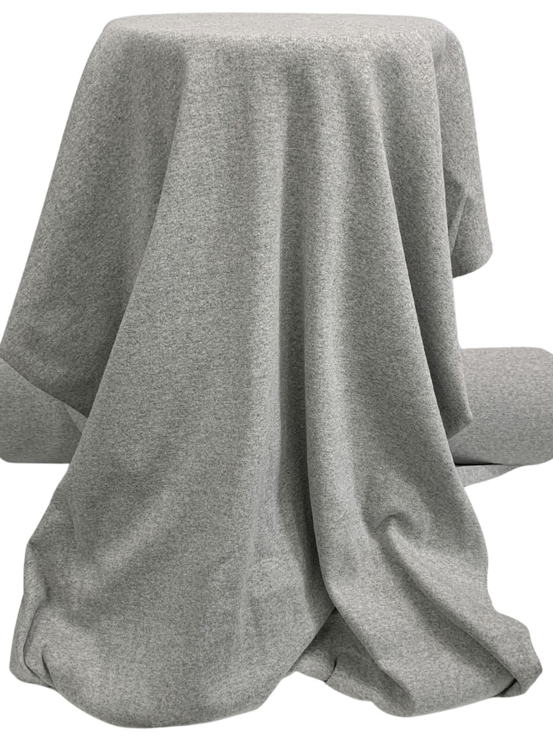 Light Heathered Gray Cotton/Polyester Tubular 1x1 Rib Knit 30W