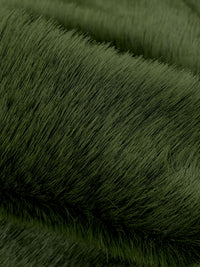 SOLD AS IS ONLY - Dark Moss Green 100% Polyester Faux Fur - NY Designer - 63W