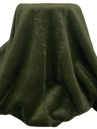 SOLD AS IS ONLY - Dark Moss Green 100% Polyester Faux Fur - NY Designer - 63W