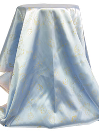 Pale Silvery Blue/Maize 100% Acetate Novelty Pretty Face Print Lining 42W