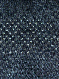 Dark Wash 100% Polyester Fused Sequin Dot Denim Print Knit 43W