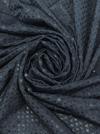 Dark Wash 100% Polyester Fused Sequin Dot Denim Print Knit 43W