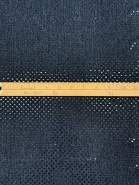 Dark Wash 100% Polyester Fused Sequin Dot Denim Print Knit 43W