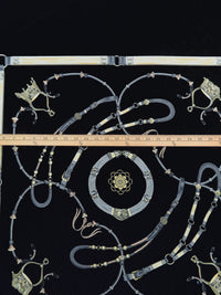 SOLD BY THE PANEL ONLY - Black/Cream/Mid Gray/Multi Polyester/Lycra Framed Belts Smooth Jersey Knit - NY Designer - 45W