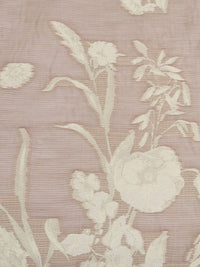 Pearl/Cinereous Taupe Polyester/Wool Floral Weave Jacquard Suiting - NY Designer - 56W