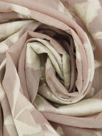 Pearl/Cinereous Taupe Polyester/Wool Floral Weave Jacquard Suiting - NY Designer - 56W