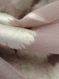 Pearl/Cinereous Taupe Polyester/Wool Floral Weave Jacquard Suiting - NY Designer - 56W