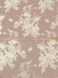 Pearl/Cinereous Taupe Polyester/Wool Floral Weave Jacquard Suiting - NY Designer - 56W