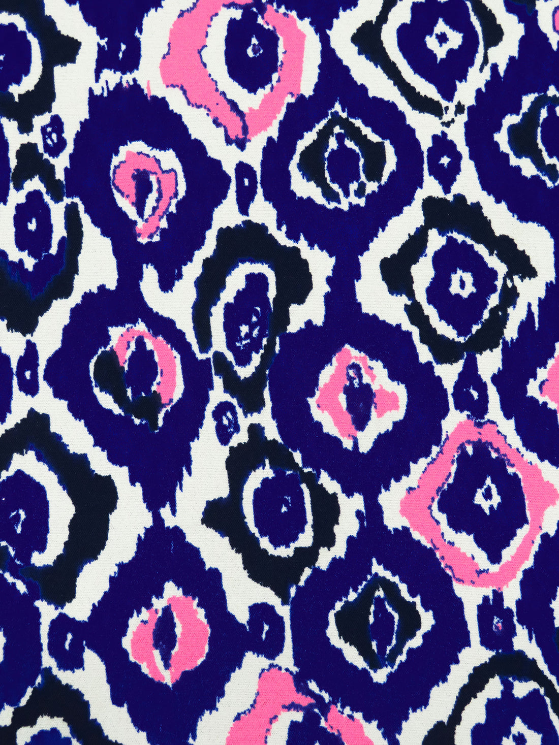 Dark Blue/White/Highlighter Pink/Multi 100% Polyester Abstract Print Crepe Blouse Weight Woven - NY Designer - 58W