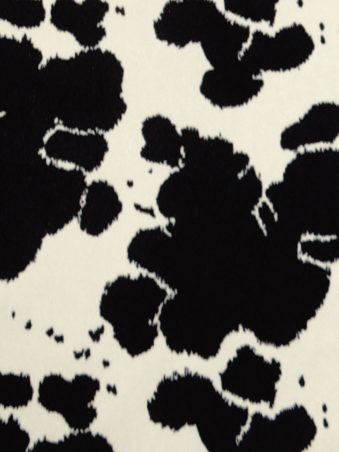 Black/Cream 100% Polyester Cow Print Faux Fur - NY Designer - 57W