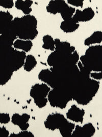Black/Cream 100% Polyester Cow Print Faux Fur - NY Designer - 57W