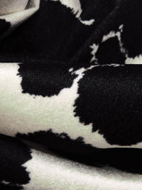 Black/Cream 100% Polyester Cow Print Faux Fur - NY Designer - 57W