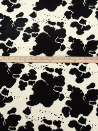 Black/Cream 100% Polyester Cow Print Faux Fur - NY Designer - 57W