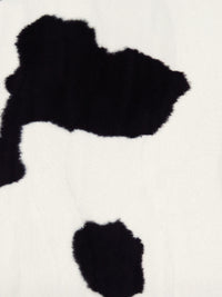 Black/Off-White 100% Polyester Cow Print On Vertical Wave Weave Faux Fur - NY Designer - 60W