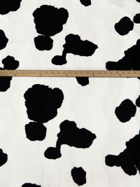 Black/Off-White 100% Polyester Cow Print On Vertical Wave Weave Faux Fur - NY Designer - 60W