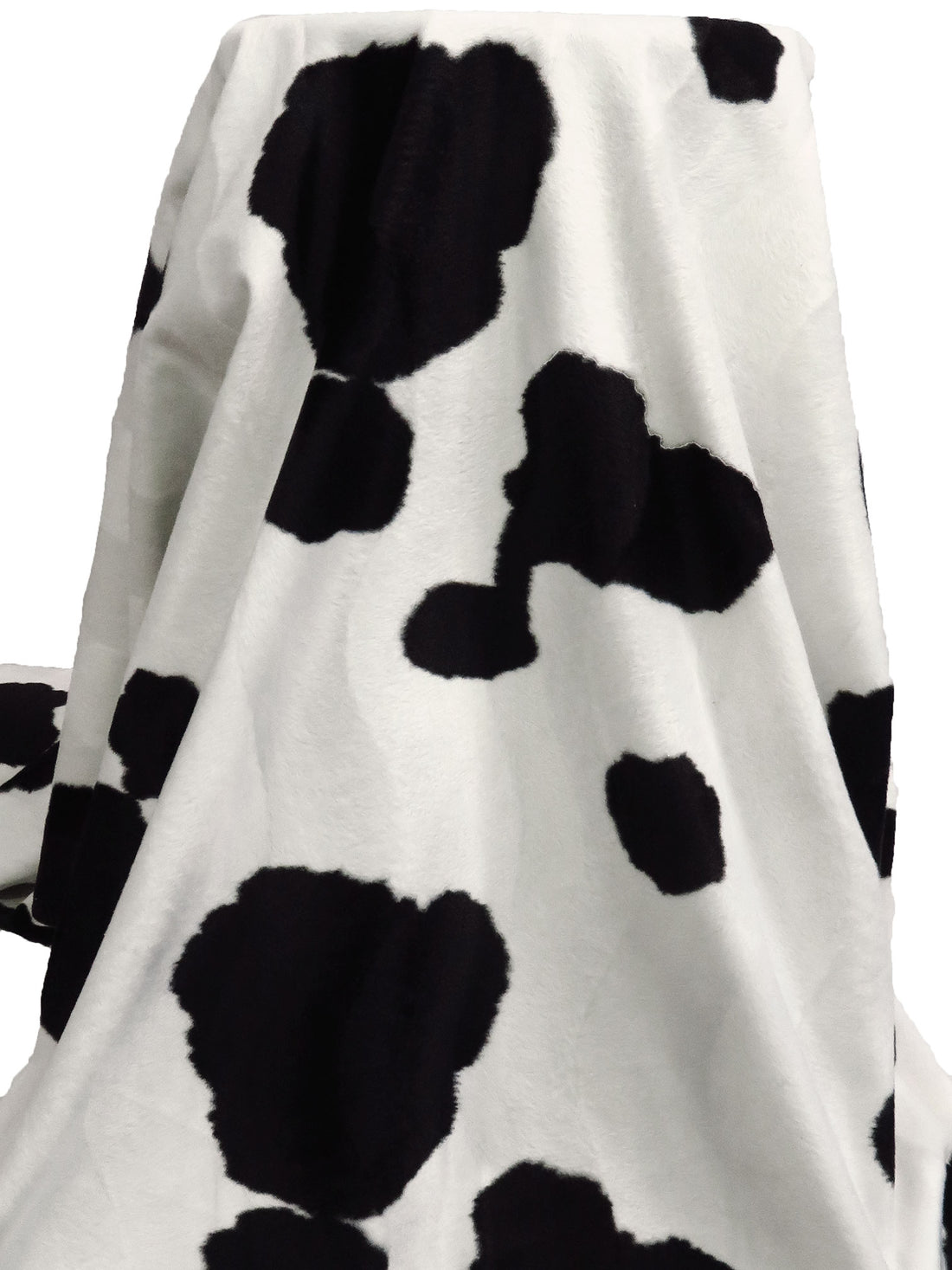 Black/Off-White 100% Polyester Cow Print On Vertical Wave Weave Faux Fur - NY Designer - 60W