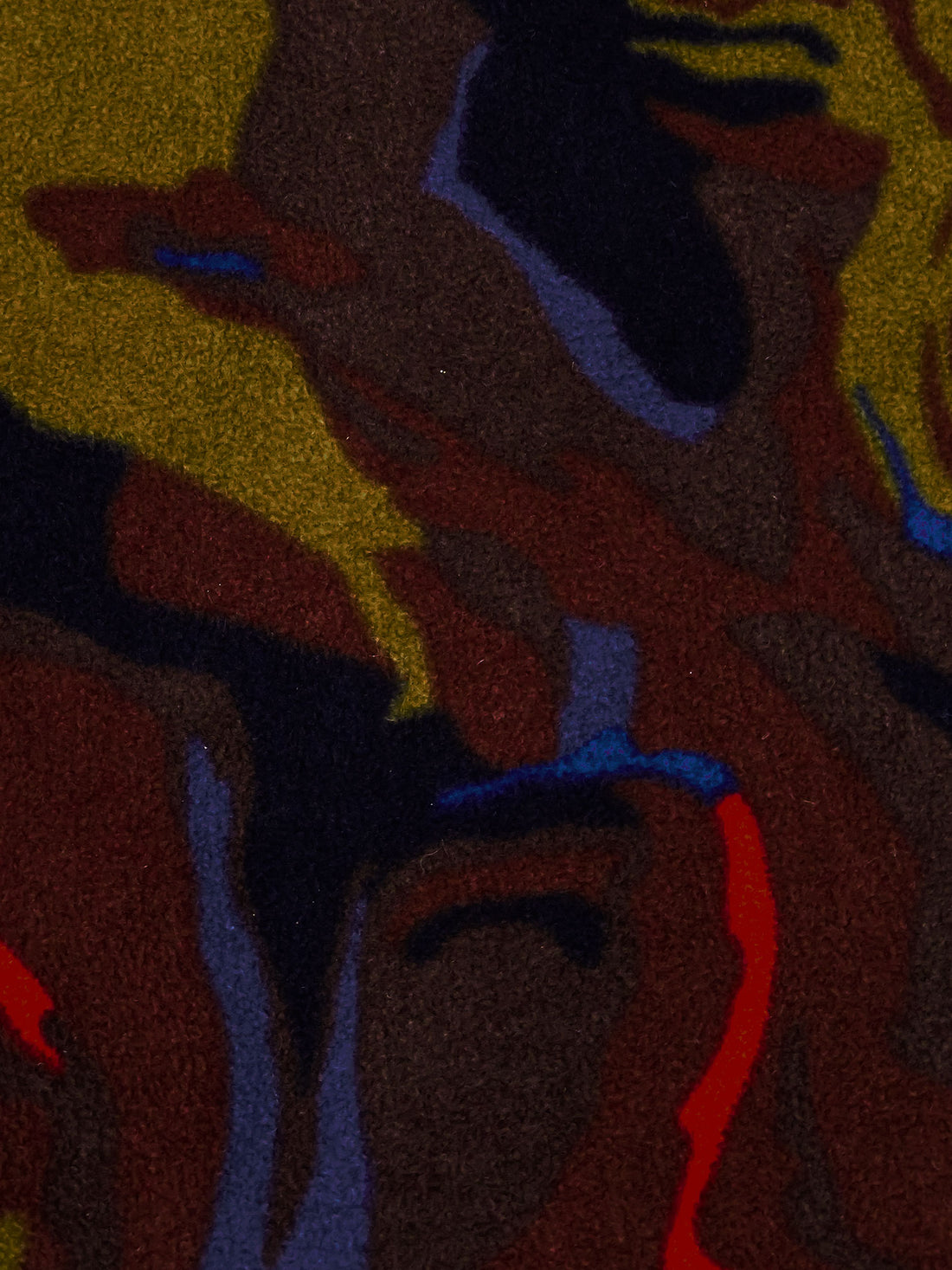 Dark Red Bean/Cetacean Blue/Deep Bronze/Multi 100% Polyester Abstract Print Fleece - NY Designer- 62W