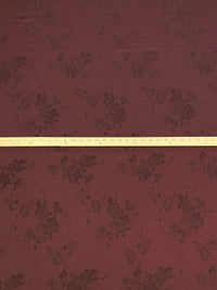Rusted Crimson 100% Polyester Butterfly Floral Weave Drapey Satin Jacquard - NY Designer - 59W