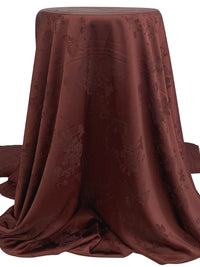 Rusted Crimson 100% Polyester Butterfly Floral Weave Drapey Satin Jacquard - NY Designer - 59W
