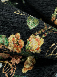 Black/Gold/Soft Blue/Multi Polyester/Metallic Floral Tapestry Brocade - NY Designer - 58W