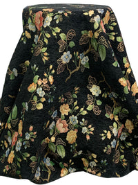 Black/Gold/Soft Blue/Multi Polyester/Metallic Floral Tapestry Brocade - NY Designer - 58W