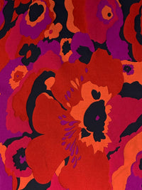 Bright Red/Dark Fuchsia/Black/Multi 100% Nylon Floral Jacquard - NY Designer - 57W